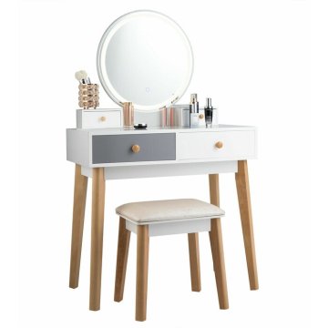 Wholesale Bedroom Wooden Dressing Table With Led Mirror