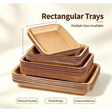 ถาดกระดาษคราฟท์แบบใช้แล้วทิ้งเชิงนิเวศสำหรับมันฝรั่งทอดบาร์บีคิว