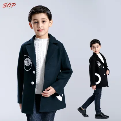 Winter outwear boutique clothing long sleeve boys jackets fashion children coat for boys
