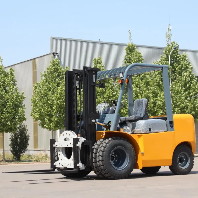 Heavy-Duty 4.0t-5.0t Diesel Forklift with Rotating Forks Attachment