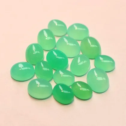 AAA Australian Jade Green Chalcedony Egg Shaped Cabochons