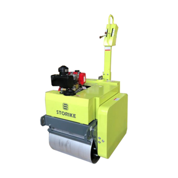 Walk behind double drum vibratory roller compactor