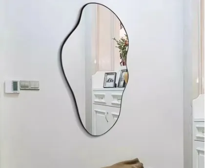 Modern Metal Wall-Mounted Dressing Mirror for Living Room