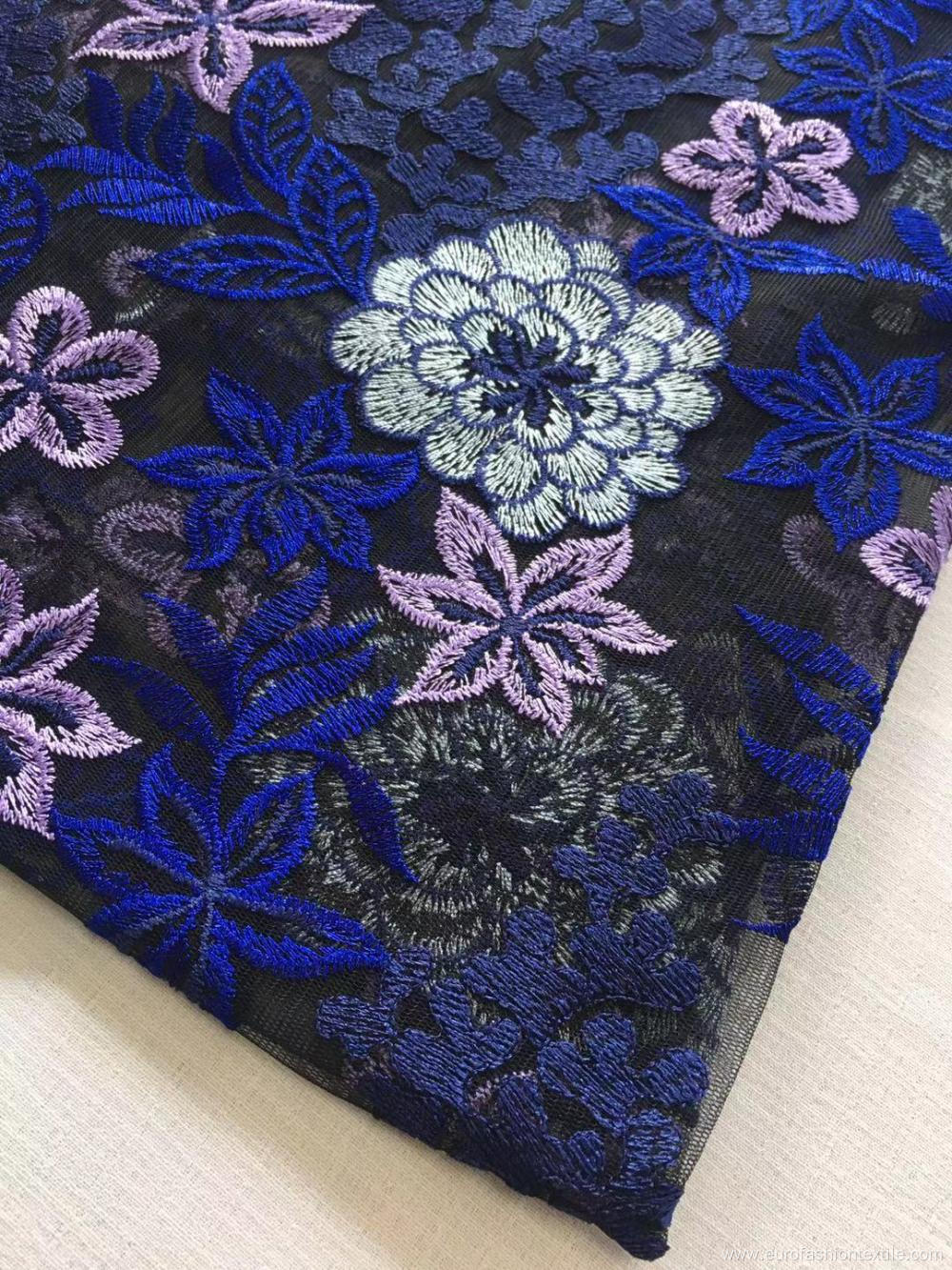Combine Flower Flat Embroider Fabric for Ladies Garment