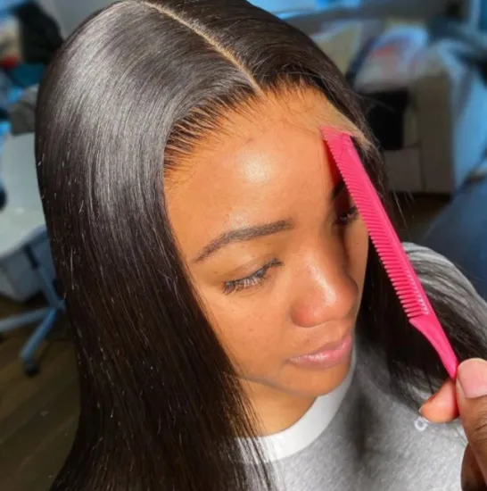 100% Mink Brazilian Virgin Human Hair Wig For Black Women Straight Lace Wig