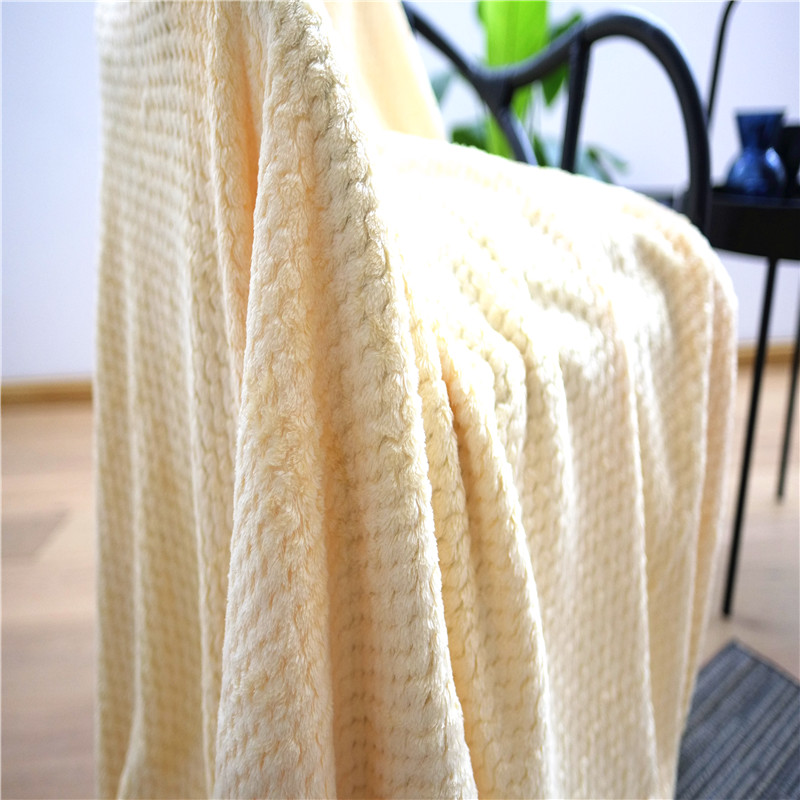 Jacquard Corn Kernels Velvet Dyed Coral Fleece Blanket