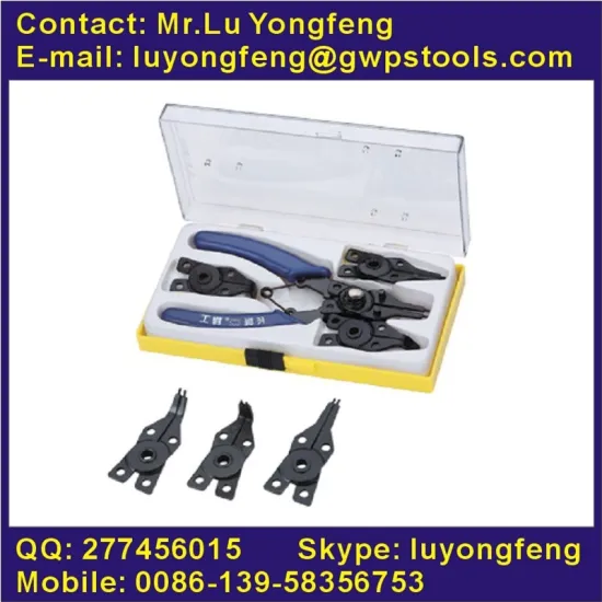 5pcs snap ring pliers set, multi-purpose, plastic powder spray-painted