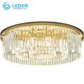 Candelabro de cristal dourado com brilhantes LEDER