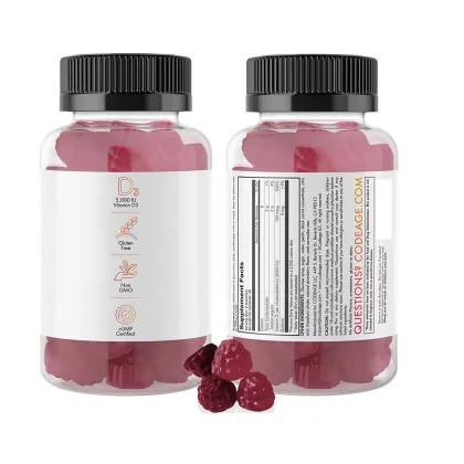 Natural Strawberry Vitamin D3 Gummies with Probiotics