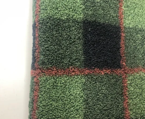 Soft hand feel polyester jacquard sherpa fleece fabric