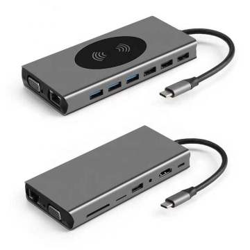 15-in-1 USB C Hub: Multi-Function Dock Station Adapter Converter for Laptop