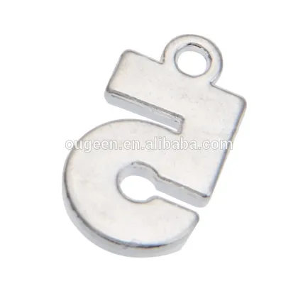 17.8mm New Arrival silver and gold letter five Zinc Alloy lalique crystal point pendant