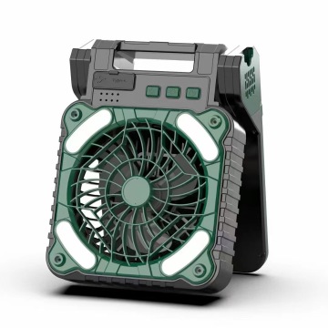 Customized USB Foldable Rechargeable Solar Camping Fan with LED Light