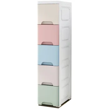 4-Layer Bathroom Plastic Storage Cabinet with Drawers