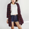 Baju longgar flanel plaid wanita