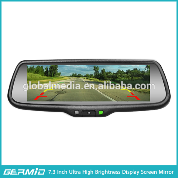7.3 inch car rear view mirror monitor auto brigtness adjustment and 3 cameras video inpur