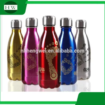 Double Wall Stainless Steel silver Vacuum Cola Bottle Thermos coca Flask matte color vacuum cola bottle with ss lid cola bottle