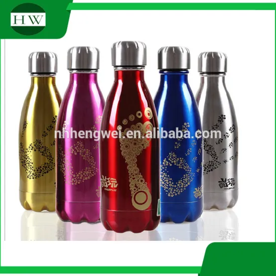 Double Wall Stainless Steel silver Vacuum Cola Bottle Thermos coca Flask matte color vacuum cola bottle with ss lid cola bottle