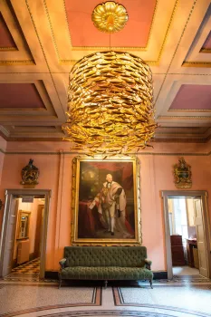 Custom designed fish shaped decorative glass led chandelier