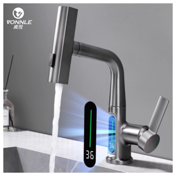 Hot Selling Brass Kitchen Faucet with Pull-Out Single Hole Handle and Rotatable Degree Mixer