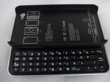 90 Degree Rubber Slide Out Iphone 4s Bluetooth Keyboards Swivel Case With Backup Light