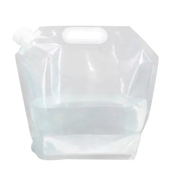 Clear Plastic Transparent 5L Stand-Up Pouch with Spout for Drinking Water