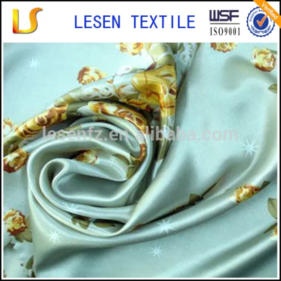 75D*150D 100% polyester heat transfer printing bright satin sofa fabric