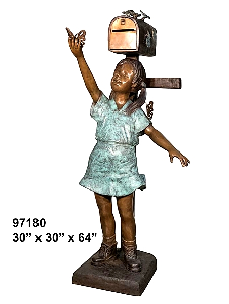 bronze mailbox statue