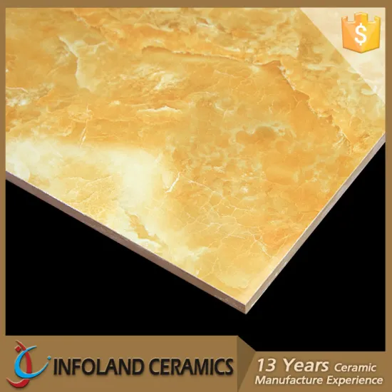 full polished yellow glazed tile floor with luxury design