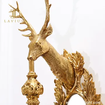 Gold snow car deer modeling wallpaper wall lamp Light luxury custom hotel corridor wall lamp