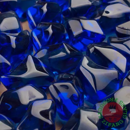 Refractive fire pit glass Royal Blue