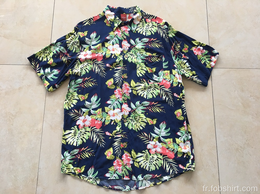 Chemise Hawaï en coton imprimée pour bord de mer