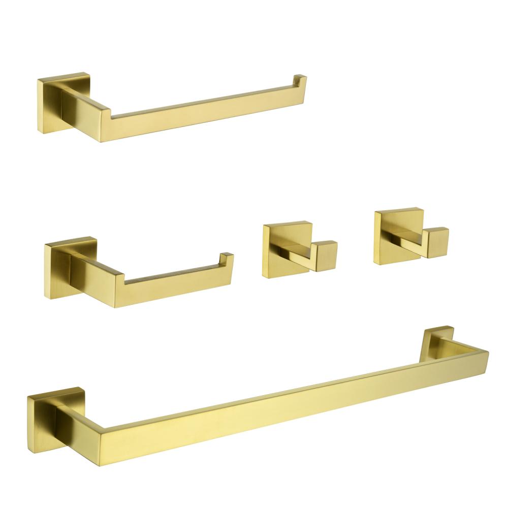 Kits de hardware de banheiro de ouro escovado Sus304