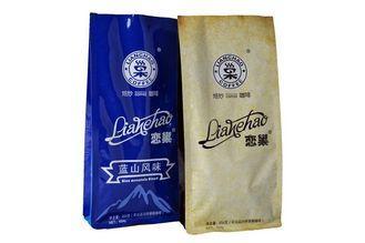 Eco Friendly Coffee Packaging Flat Bottom Pouch / Resealabl