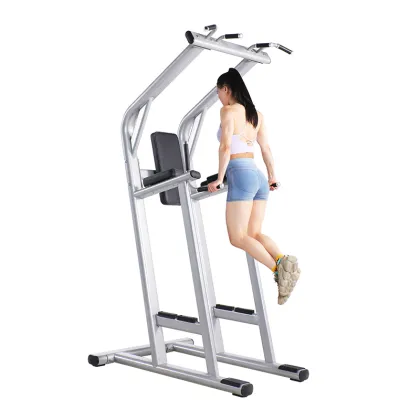 Leg raise exercise knee up dip fitness rack