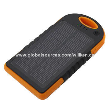 12,000mAh IP6 Waterproof Solar Power Bank, Double USB Output for Tablets, iPhone/iPad/iPod/MP3