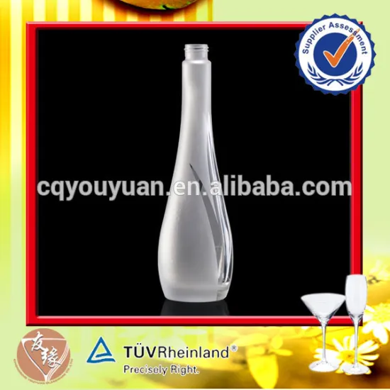 Fancy empty olive oil glass bottle with beautiful design