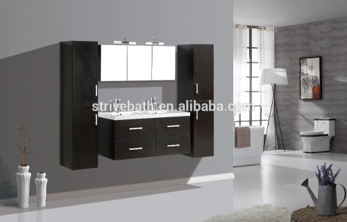 Hot sale bath MDF furniture, double bowl bathroom vanities