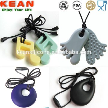 2015 fashion design jewelry necklace bpa free silicone teething pendant