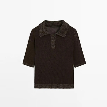 Polo a maniche corte a maglia da donna
