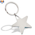 Llavero con forma de estrella de plata personalizada de metal