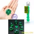 Bescon Mini Polyédrique Translucide RPG Dice Set 10MM, Petit jeu de rôle RPG Jeu Dice Set D4-D20 en Tube, Vert Transparent