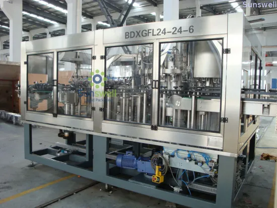 Multi-head Automatic Beer Filling Machine 3-in-1 Glass Bottle With Rotary Structure