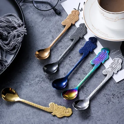 304 Stainless Steel Mermaid Spoon: A Unique Metal Coffee Cupping Spoon