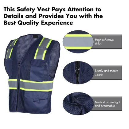 Customize Ansi Class 2 Pockets High Reflective Vest