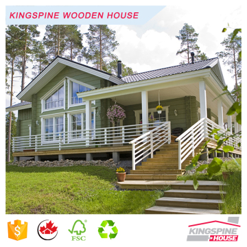 European Style Green Beautiful Log House for Sale