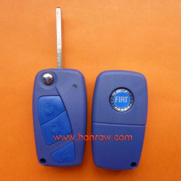 Cheap 3 button flip remote key shell cover case for fiat car key blue color