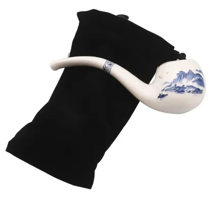 High quality 120mm landscape painting white ceramic smoking pipe