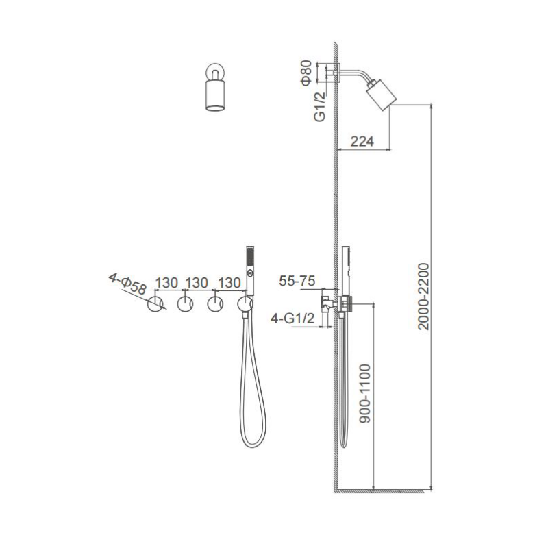 Shower Set with Headshower