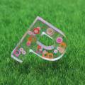 Hot Selling 100Pcs/Lot 40MM Large Size Resin Letter Flatback Cabochons Clear With PVC Sequins Filled Large Alphabet Beads Charms